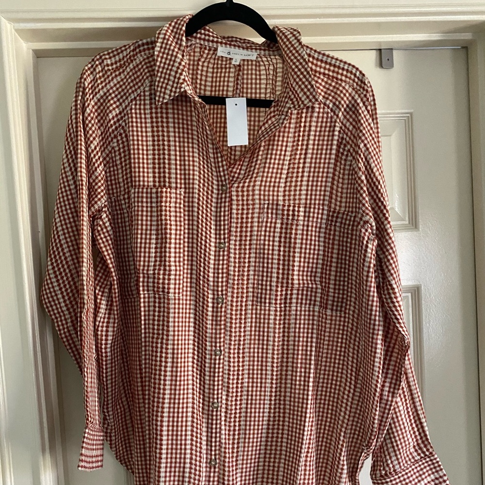 NWT Lou & Grey button down blouse Large